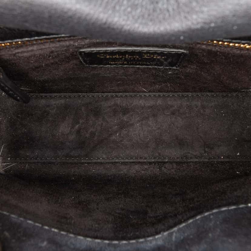 Dior Mini Calfskin Embellished Lady Dior Black Leather Good condition - Model View