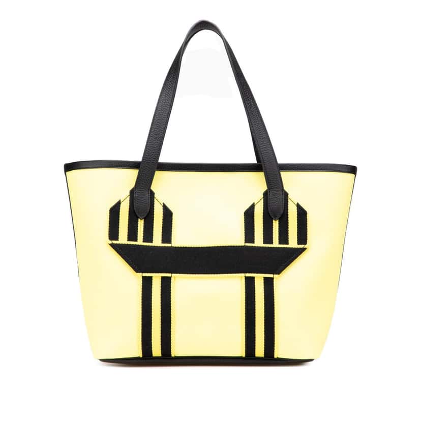 Hermès Toile Pursangle Tote Yellow Canvas Good condition - Front View
