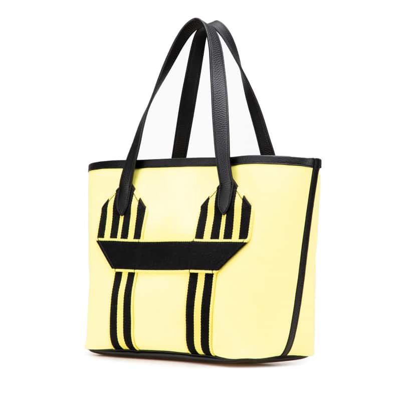 Hermès Toile Pursangle Tote Yellow Canvas Good condition - Back View