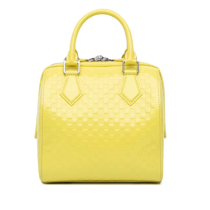 Louis Vuitton Damier Facette Speedy Cube PM Yellow Leather Good condition - Front View
