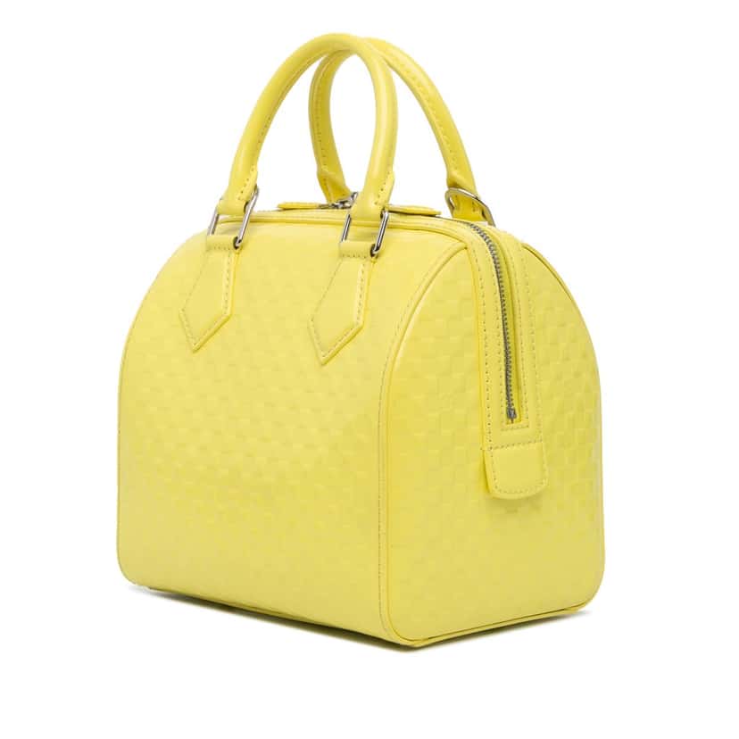 Louis Vuitton Damier Facette Speedy Cube PM Yellow Leather Good condition - Back View