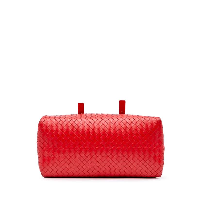Bottega Veneta Nappa Intrecciato Boston Bag Red Leather Good condition - Inside View