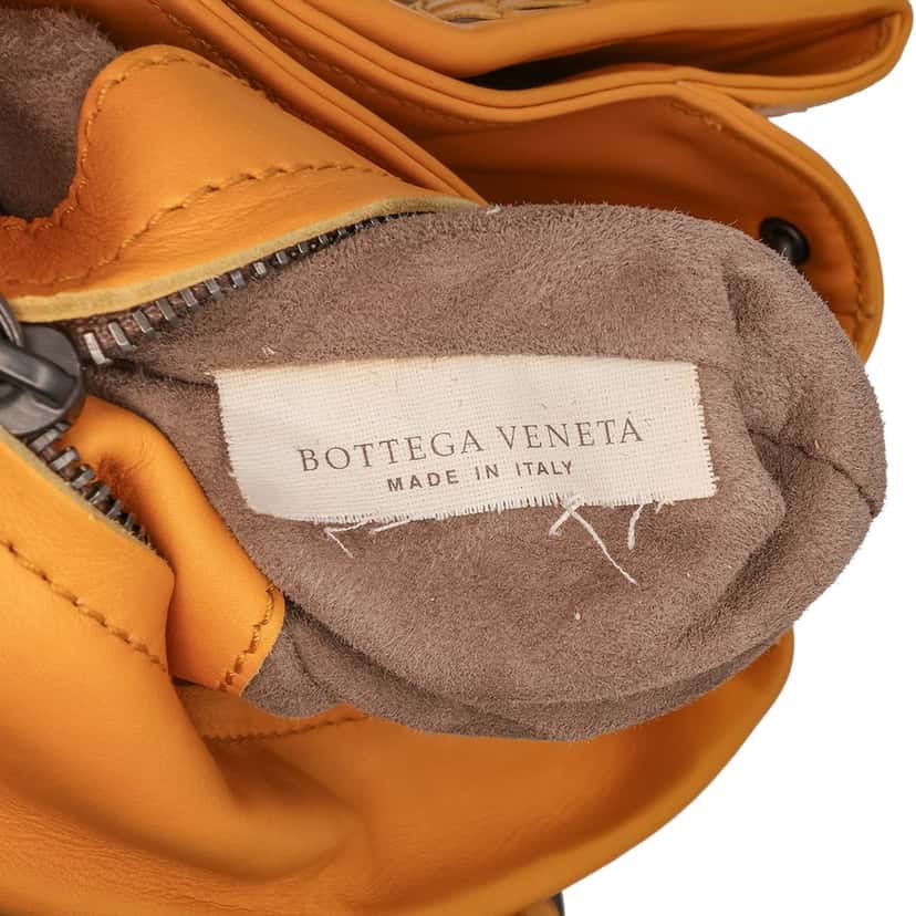 Bottega Veneta Mini Nappa Intrecciato Roma Satchel Yellow Leather Good condition - Box View