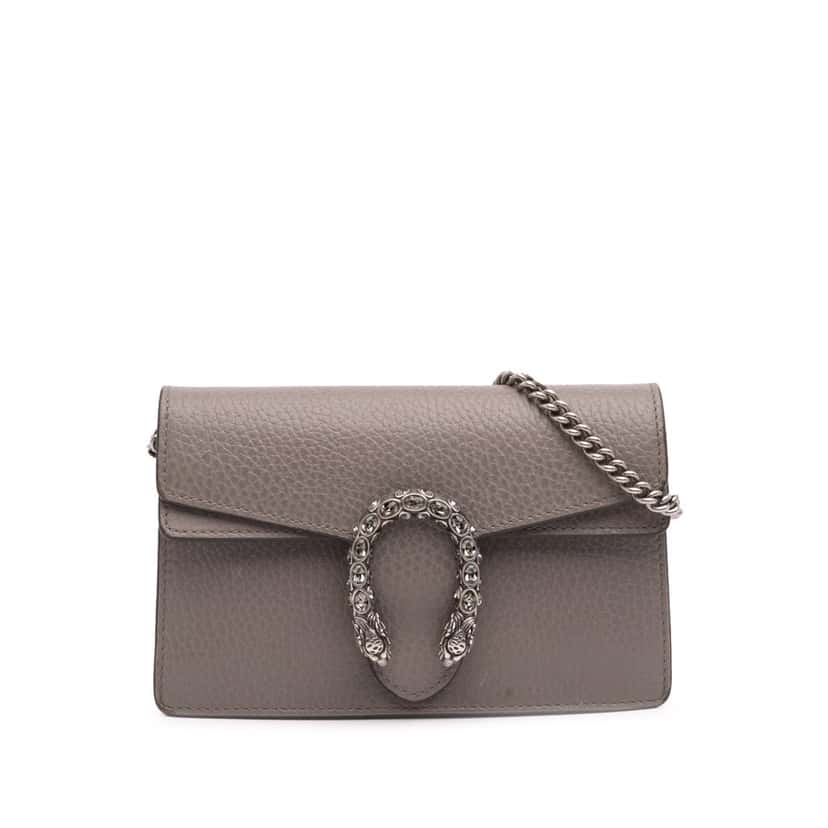 Gucci Super Mini Leather Dionysus Crossbody Brown Leather Good condition - Front View
