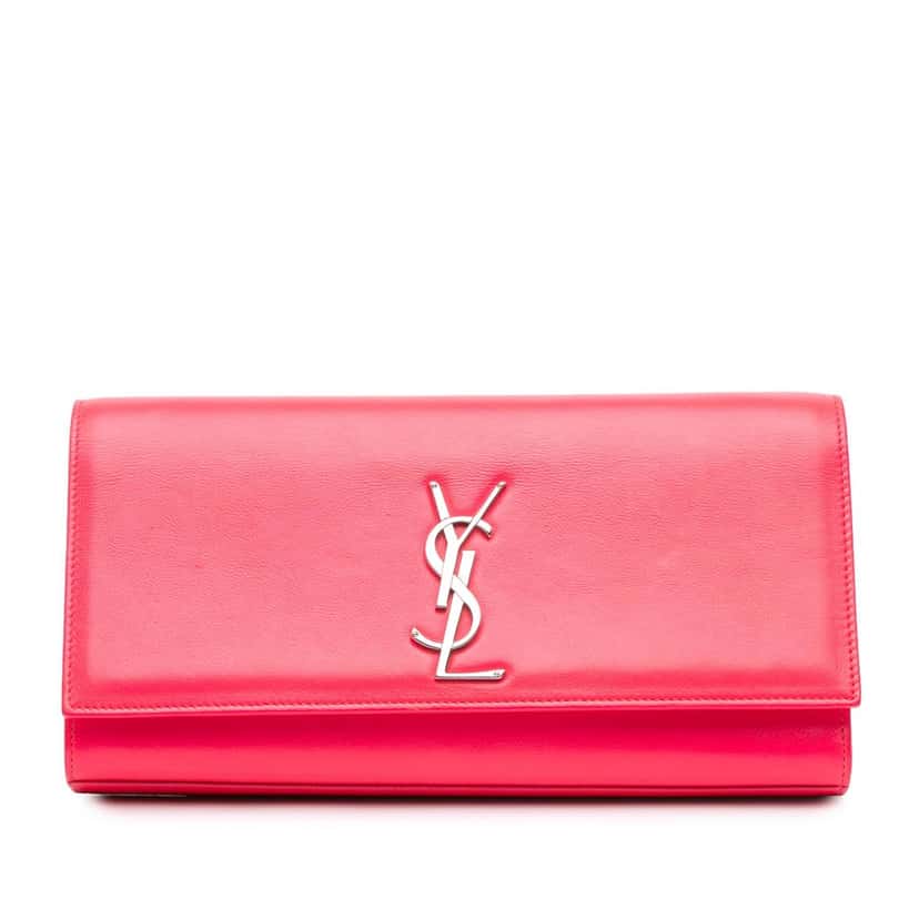 Saint Laurent Leather Cassandre Clutch Pink Leather Good condition - Front View