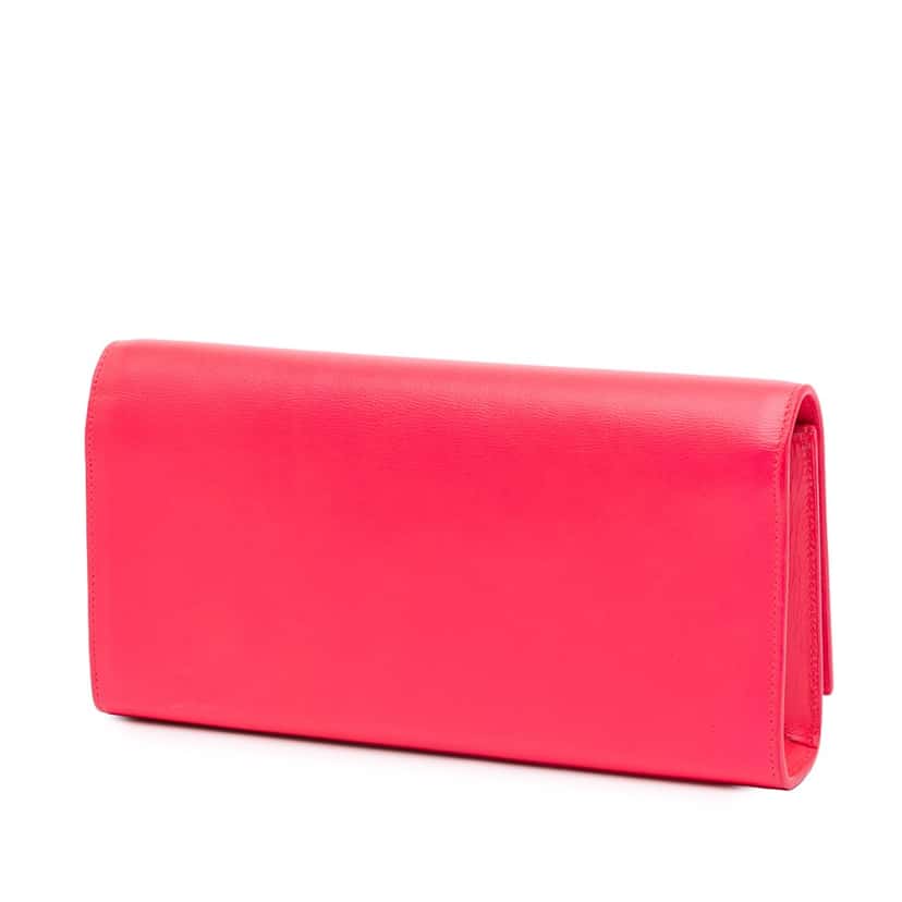 Saint Laurent Leather Cassandre Clutch Pink Leather Good condition - Back View