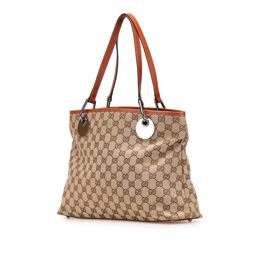 Gucci Medium GG Canvas Eclipse Tote Brown Canvas Fair condition - Front View