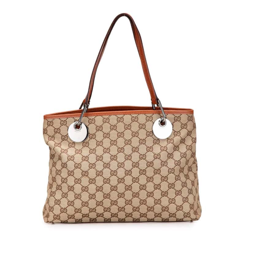 Gucci Medium GG Canvas Eclipse Tote Brown Canvas Fair condition - Back View
