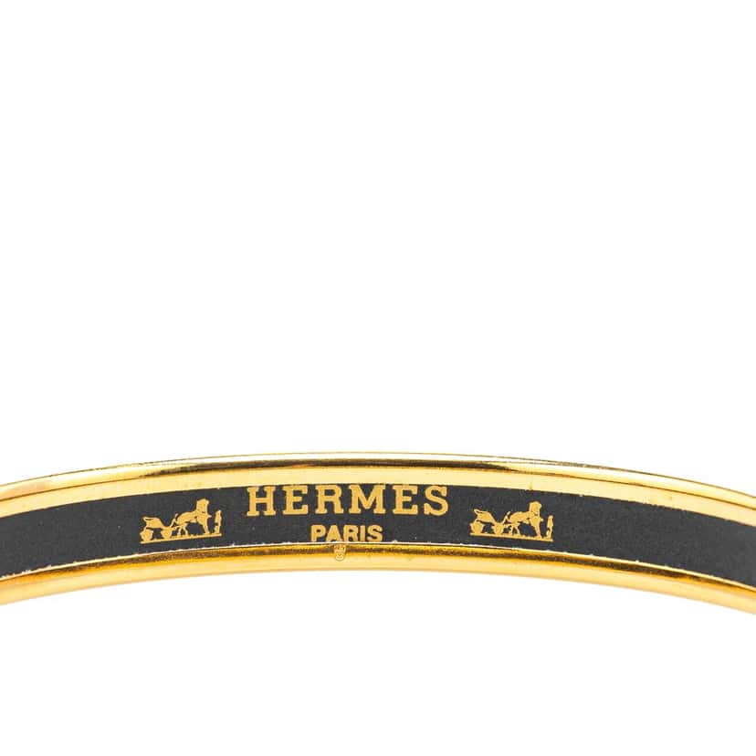 Hermès Narrow Printed Enamel Bangle 65 Gold Good condition - Model View