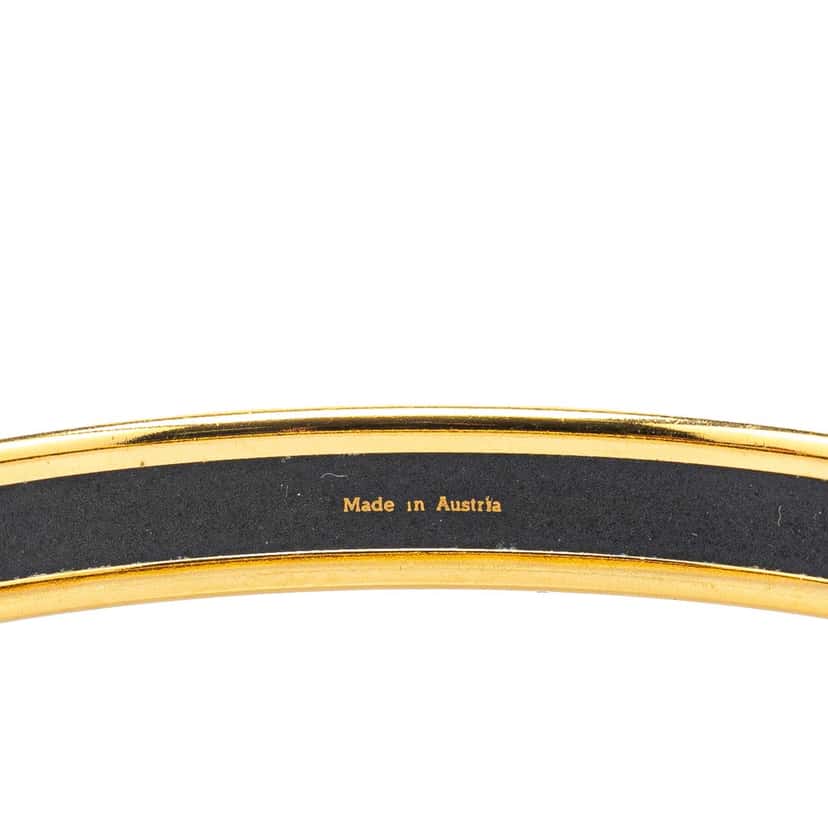Hermès Narrow Printed Enamel Bangle 65 Gold Good condition - Box View