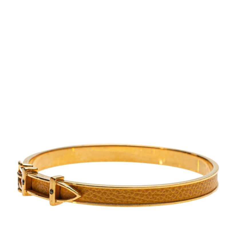 Hermès Gold Plated Leather Belt Buckle Bangle Gold Metal Good condition - Back View
