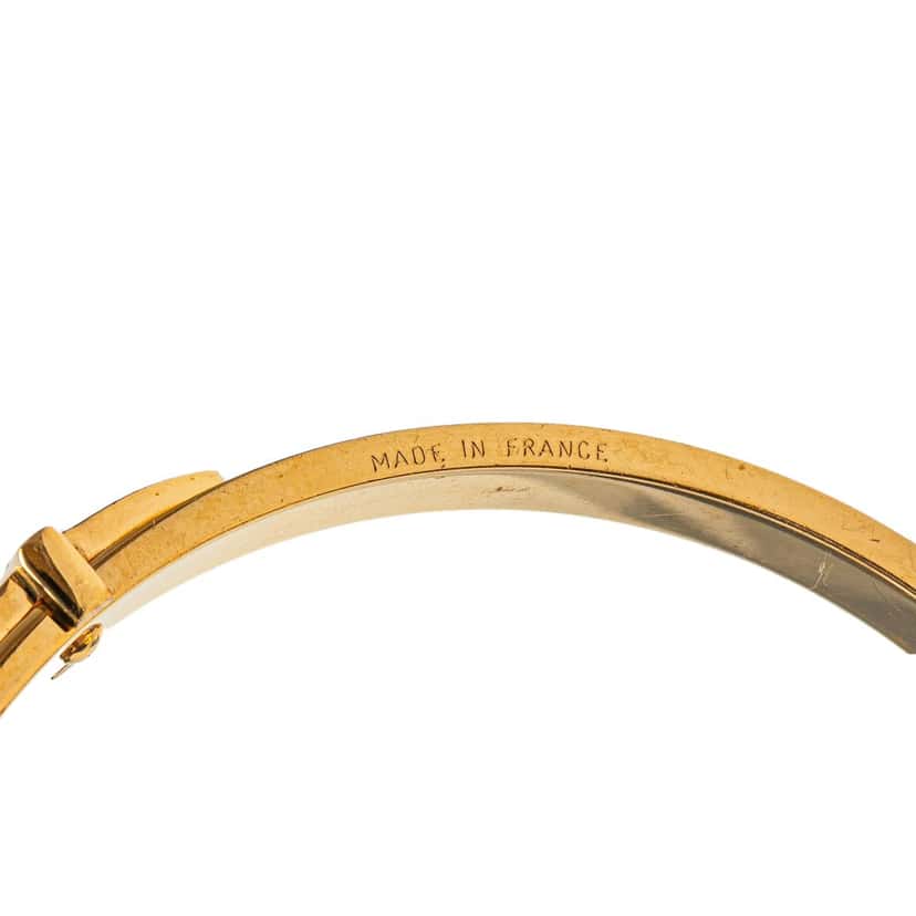 Hermès Gold Plated Leather Belt Buckle Bangle Gold Metal Good condition - Model View