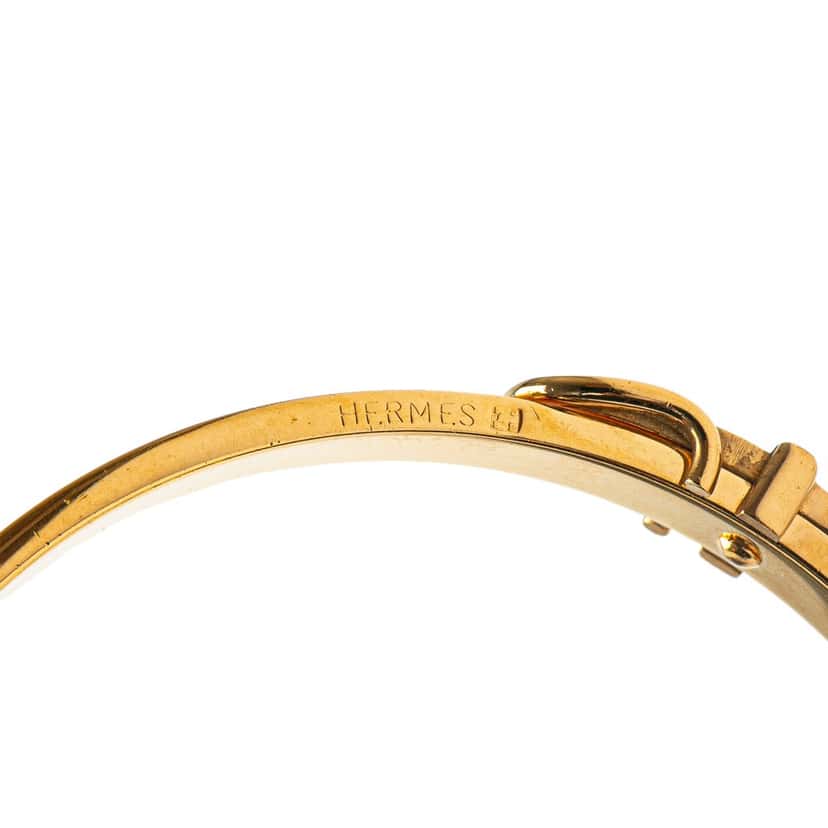 Hermès Gold Plated Leather Belt Buckle Bangle Gold Metal Good condition - Box View