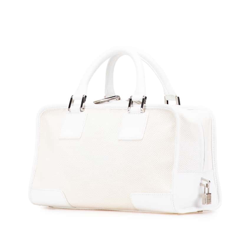 Loewe Perforated Leather Amazona 28 White Leather Very good condition - Back View