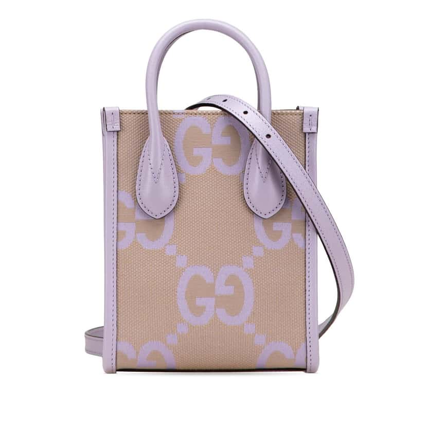 Gucci Mini Jumbo GG Canvas Interlocking G Satchel Brown Canvas Good condition - Front View