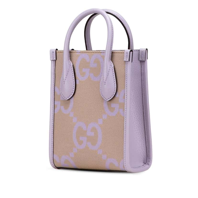 Gucci Mini Jumbo GG Canvas Interlocking G Satchel Brown Canvas Good condition - Back View