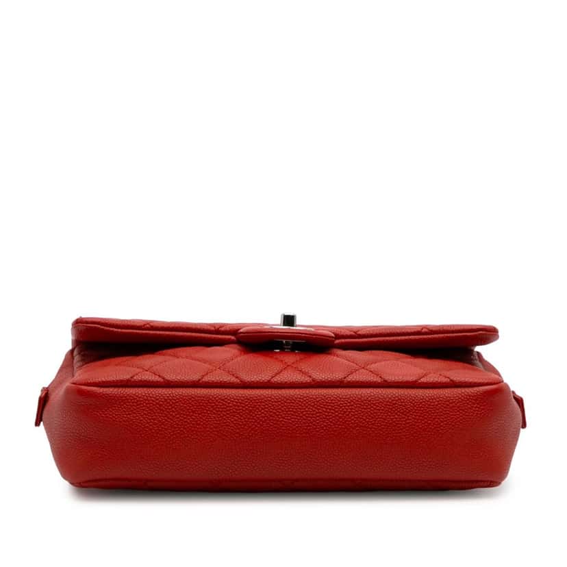 Chanel Medium Quilted Caviar Easy Flap Orange Leather Good condition - Inside View
