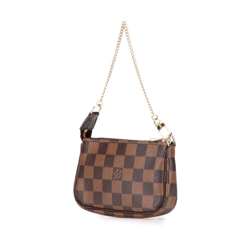 Louis Vuitton Damier Ebene Trunks and Bags Mini Pochette Accessoires Brown Canvas Good condition - Back View