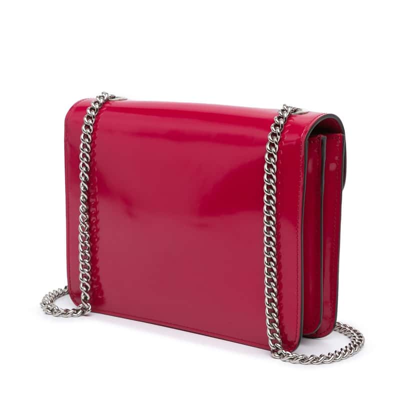 Gucci Small Polished Calfskin Interlocking G Dollar Crossbody Red Leather Good condition - Back View