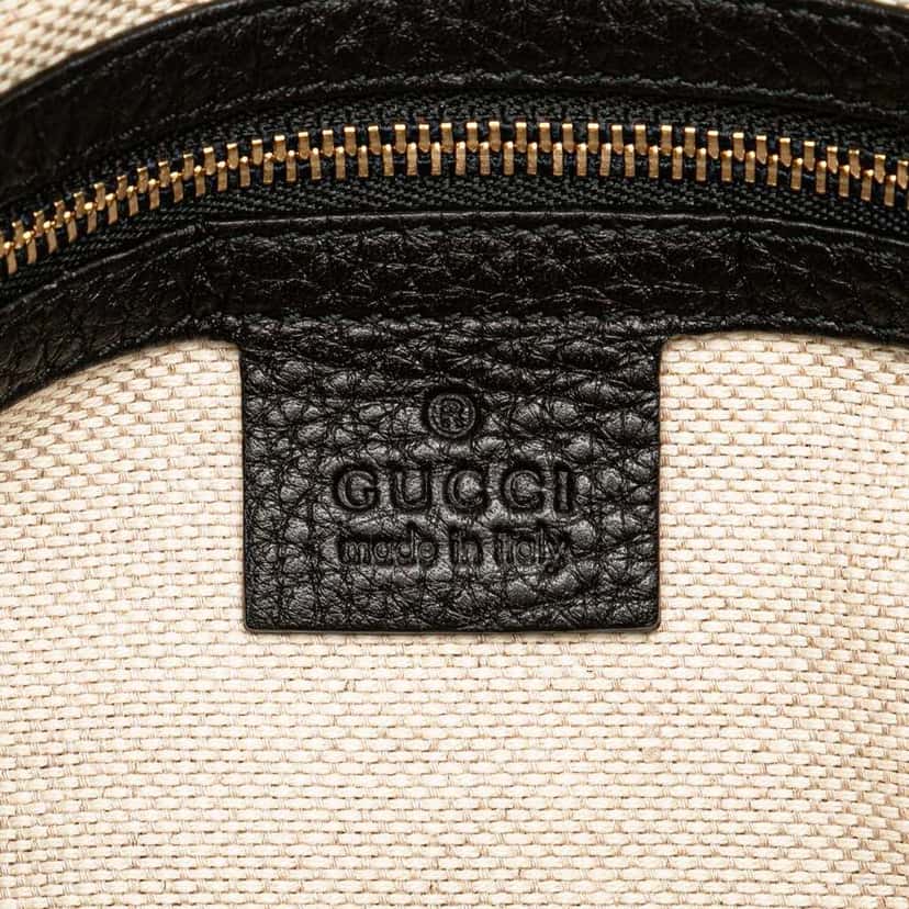 Gucci Medium Pebbled Calfskin Soho Boston Bag Black Leather Good condition - Box View