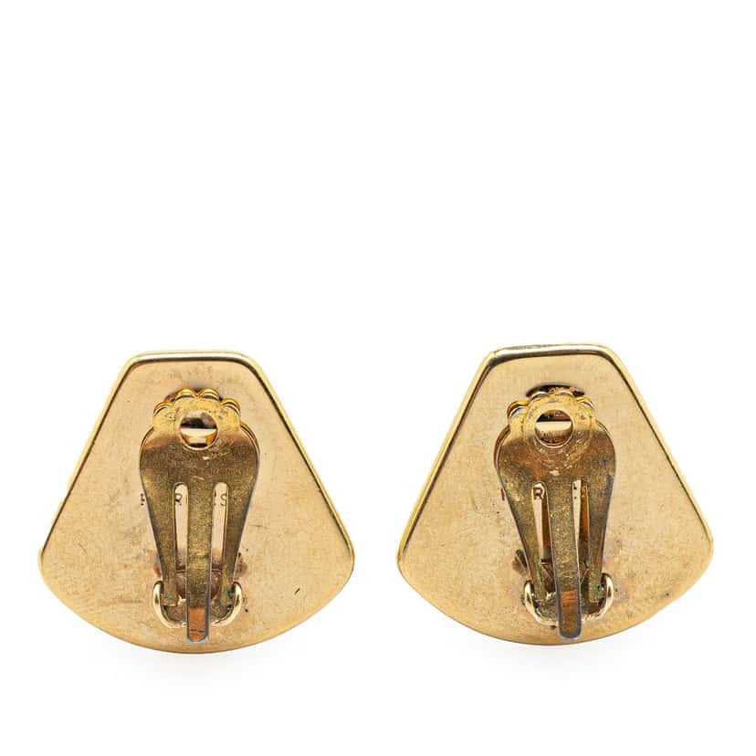 Hermès Royal Tiger Cloisonne Enamel Clip On Earrings Black Good condition - Back View