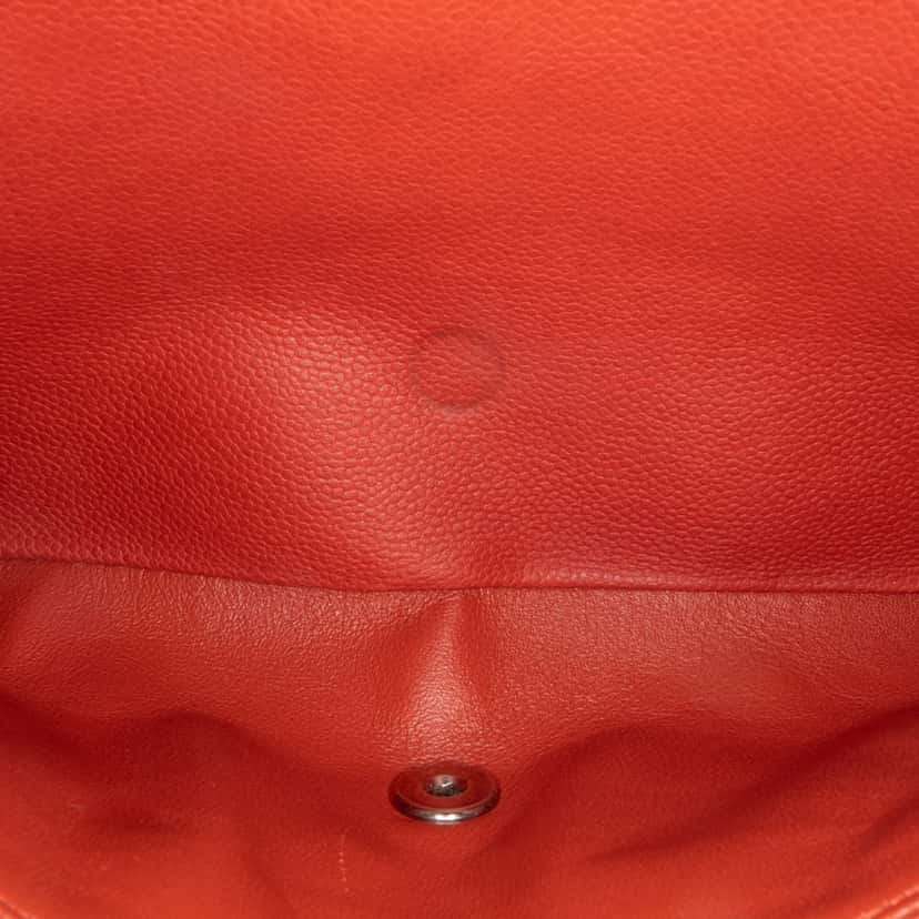 Chanel Jumbo Classic Caviar Double Flap Orange Leather Good condition - Box View