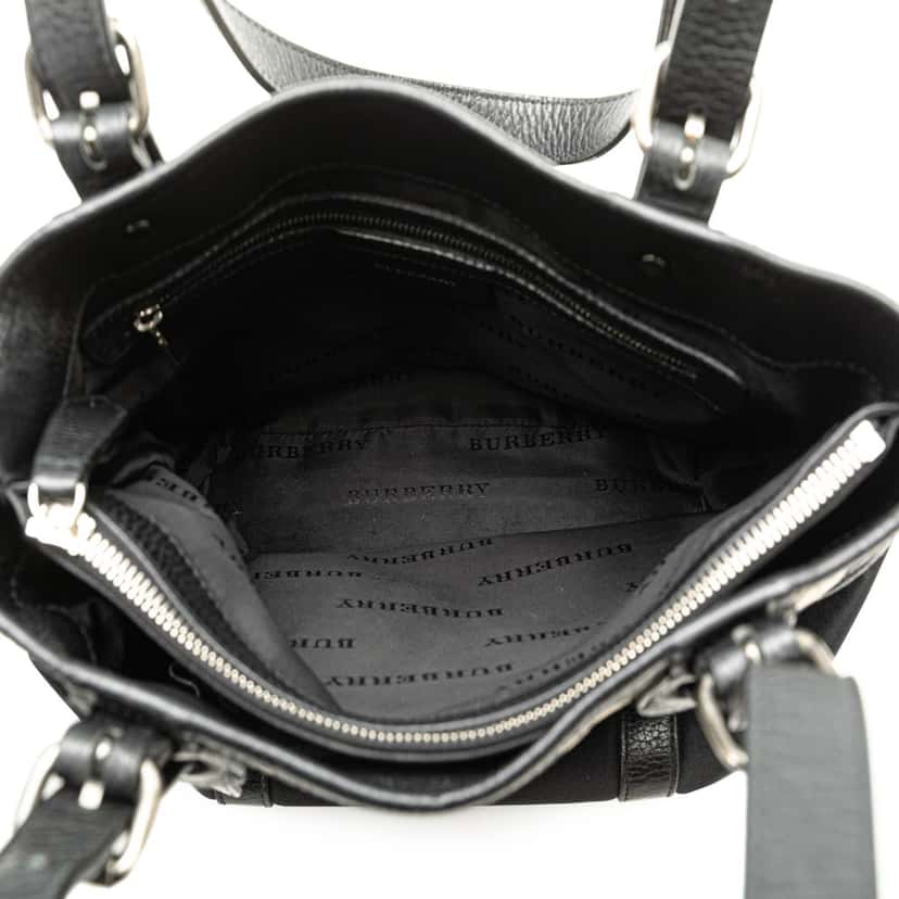 Burberry Nova Check Nylon Tote Black Good condition - Model View