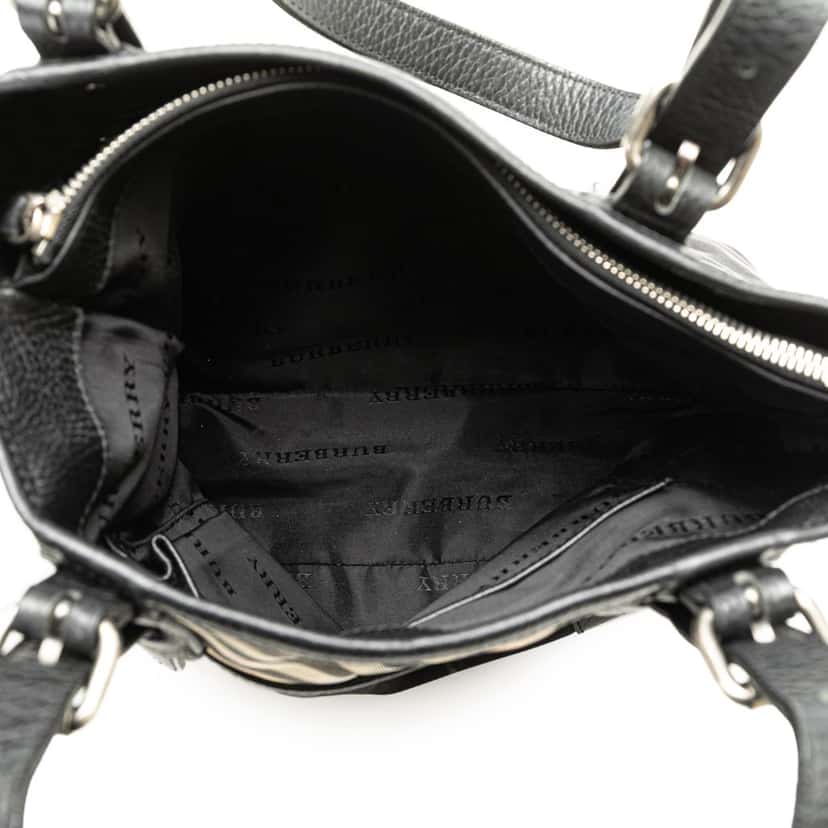 Burberry Nova Check Nylon Tote Black Good condition - Box View