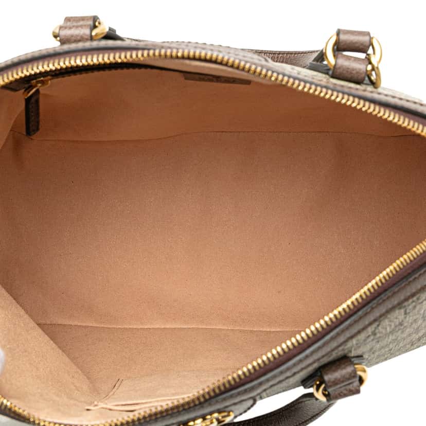 Gucci Medium GG Supreme Ophidia Web Satchel Brown Canvas Good condition - Model View
