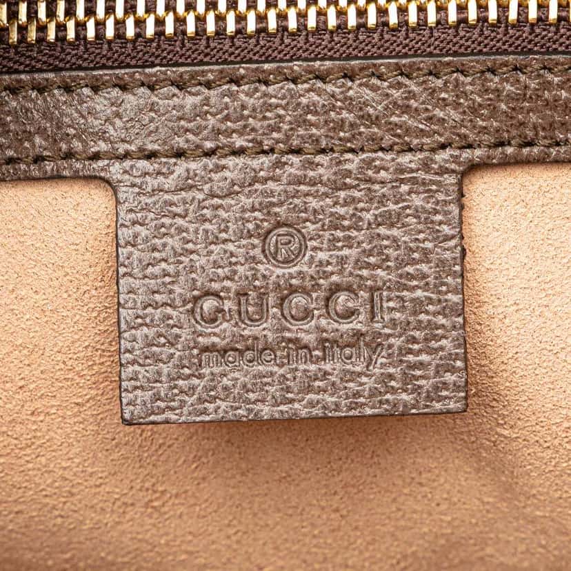 Gucci Medium GG Supreme Ophidia Web Satchel Brown Canvas Good condition - Box View