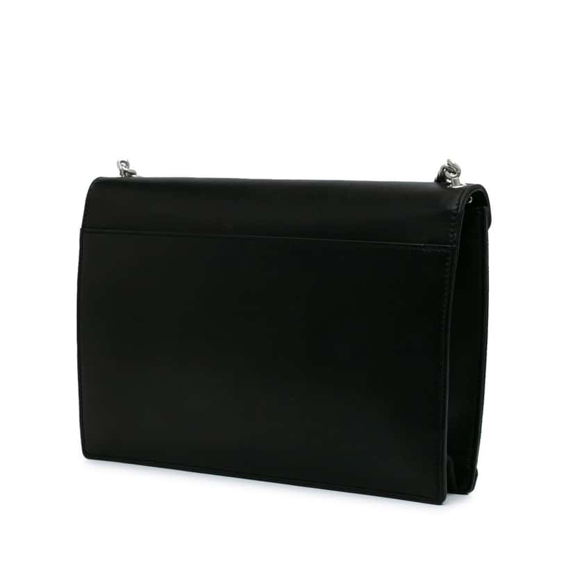 Saint Laurent Quilted Lambskin Studded Monogram Gaby Shoulder Bag Black Leather Good condition - Back View