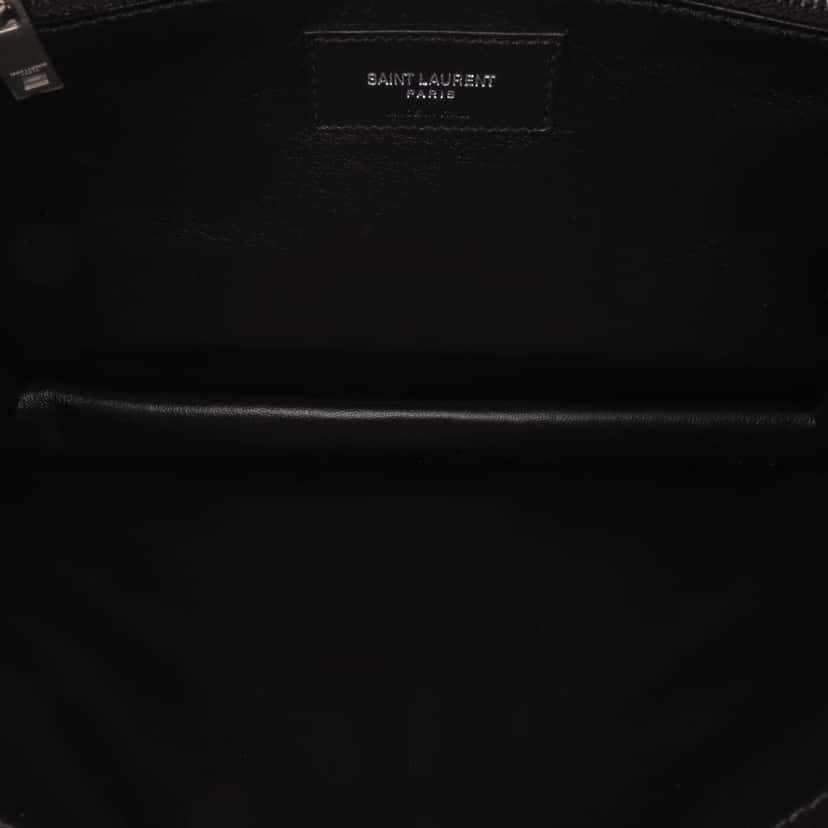 Saint Laurent Quilted Lambskin Studded Monogram Gaby Shoulder Bag Black Leather Good condition - Model View