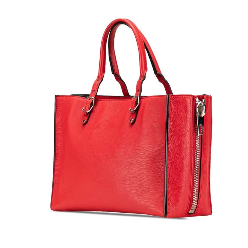 Balenciaga Mini Leather Papier A6 Zip Around Satchel Red Leather Good condition - Back View