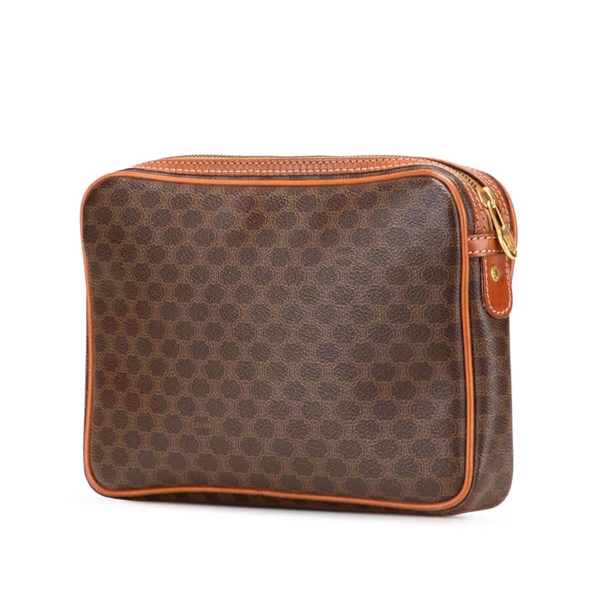 Celine Macadam Coated Canvas Clutch Brown Canvas Good condition - Back View