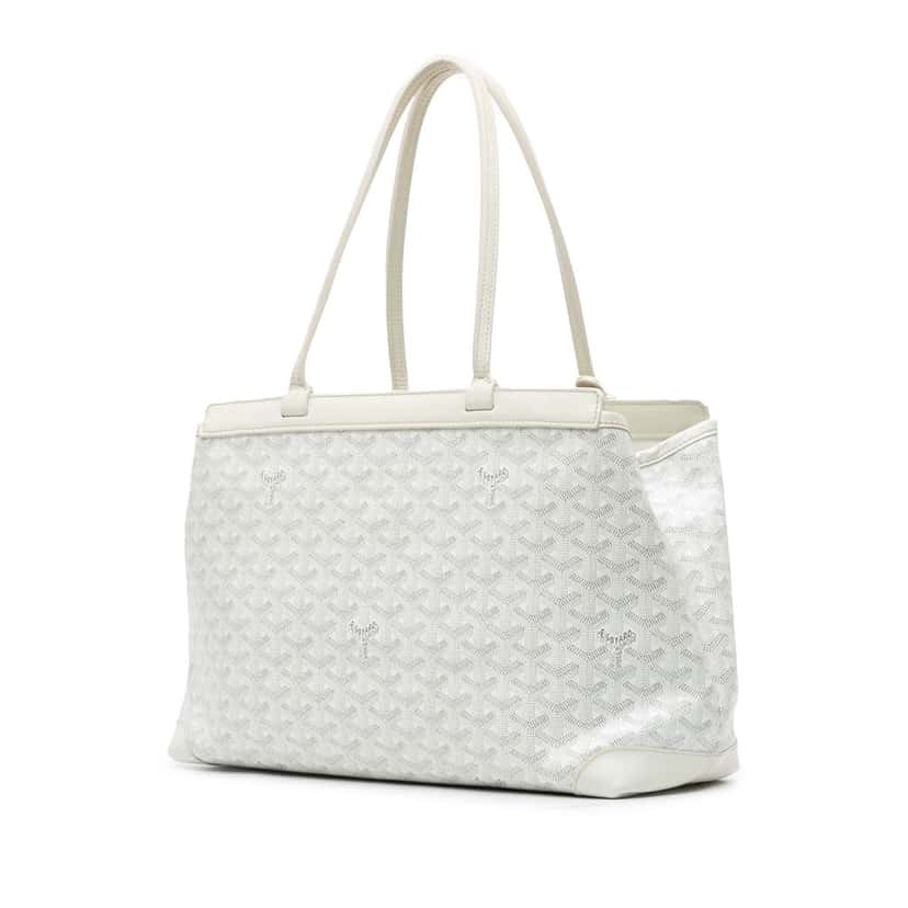 Goyard Goyardine Bellechasse PM White Canvas Good condition - Back View