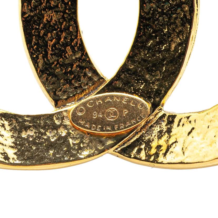 Chanel Gold Plated CC Brooch Gold Metal Good condition - Inside View