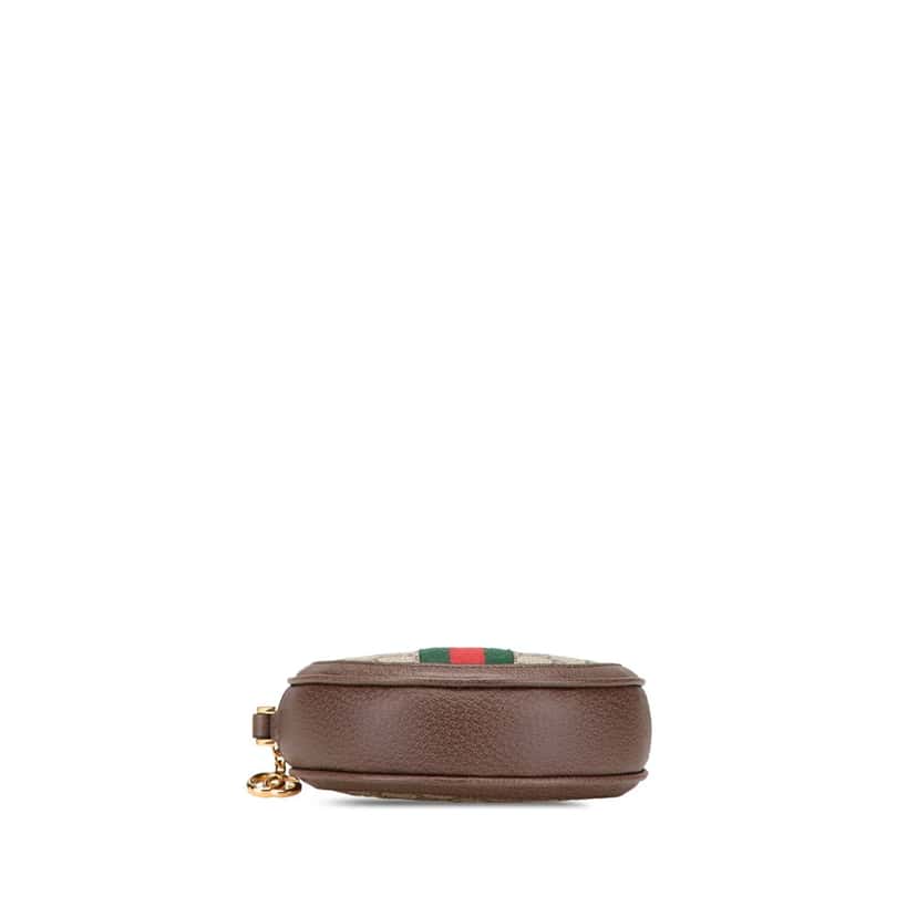 Gucci GG Supreme Ophidia Round Clutch Brown Canvas Good condition - Inside View