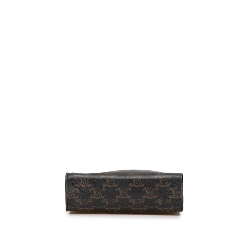 Celine Mini Triomphe Coated Canvas Vertical Cabas Satchel Brown Canvas Good condition - Inside View