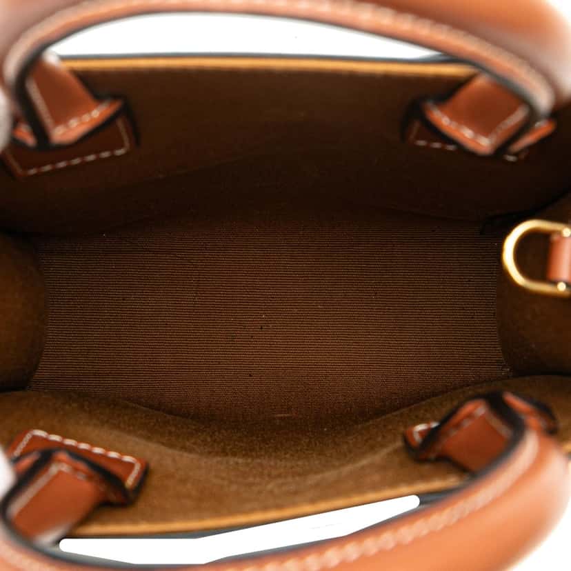 Celine Mini Triomphe Coated Canvas Vertical Cabas Satchel Brown Canvas Good condition - Model View