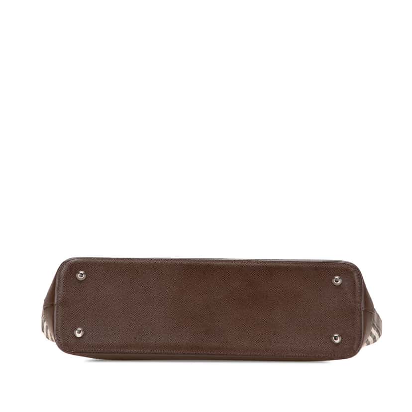 Burberry House Check Canvas Handbag Brown Canvas Good condition - Inside View