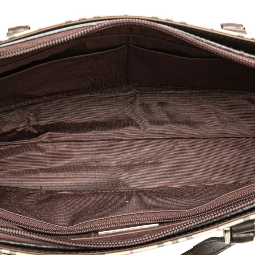Burberry House Check Canvas Handbag Brown Canvas Good condition - Model View