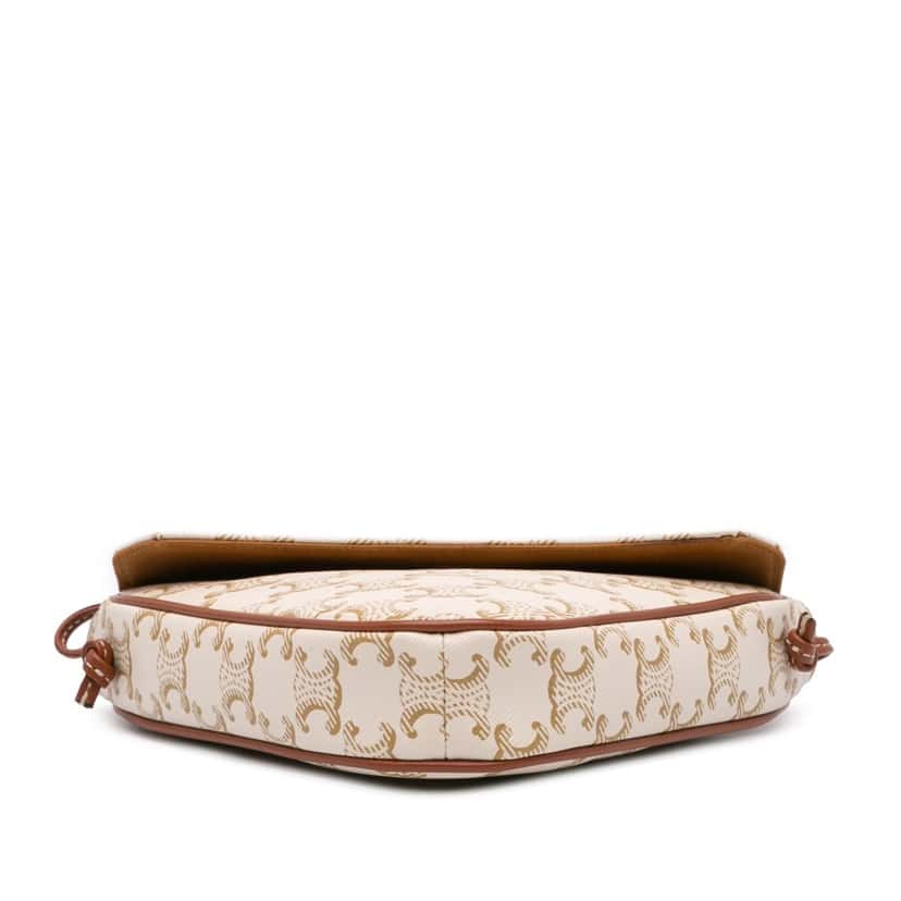 Celine Coated Canvas Triomphe Triangle Crossbody White Canvas Good condition - Inside View