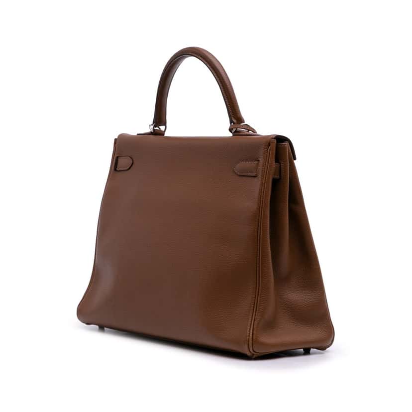 Hermès Togo Kelly II Retourne 35 Brown Leather Good condition - Back View