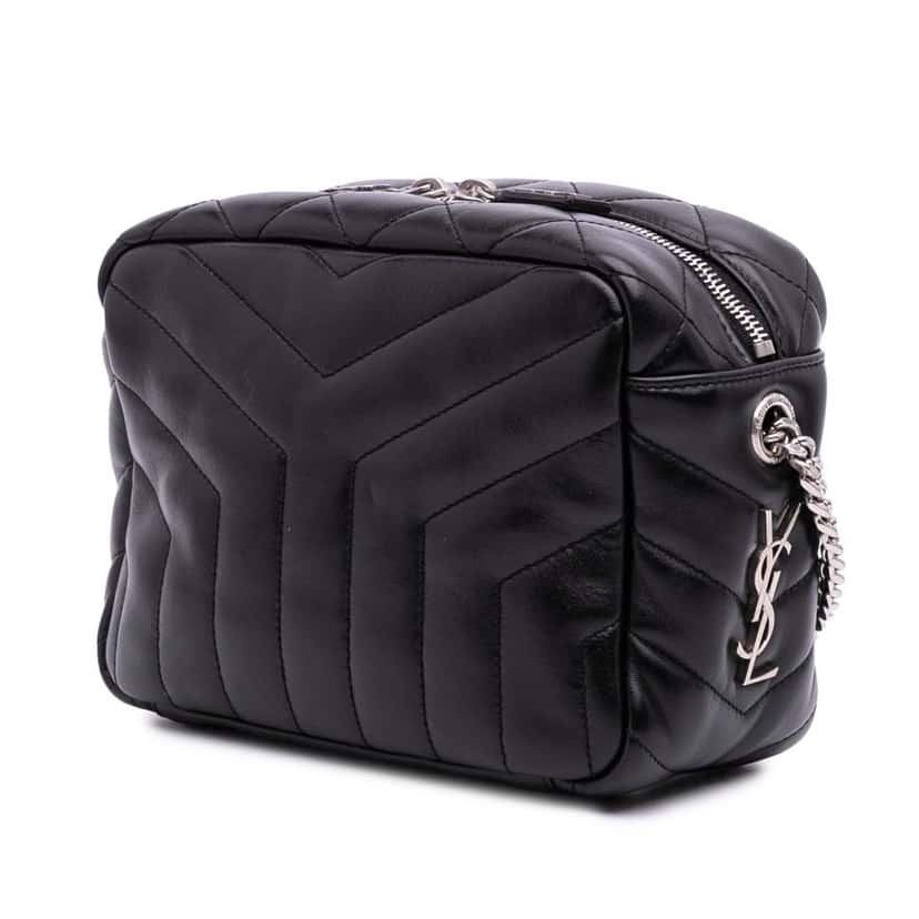 Saint Laurent Small Calfskin Loulou Bowling Bag Black Leather Good condition - Back View