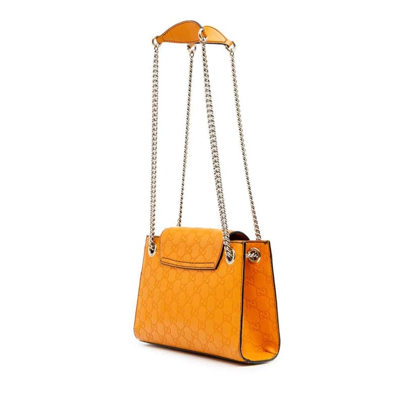 Gucci Small Guccissima Emily Shoulder Bag Orange Leather Good condition - Back View