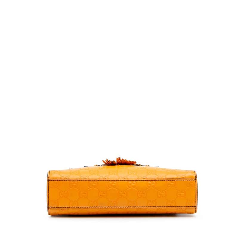 Gucci Small Guccissima Emily Shoulder Bag Orange Leather Good condition - Inside View