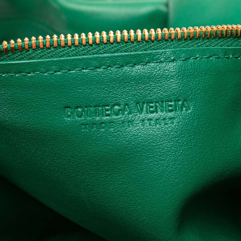 Bottega Veneta Mini Nappa Double Knot Bag Green Leather Good condition - Box View