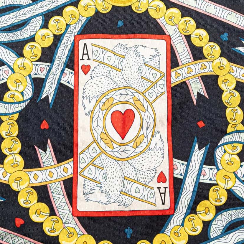 Hermès Dame De Coeur Nano Losange Silk Scarf Black Silk Very good condition - Back View