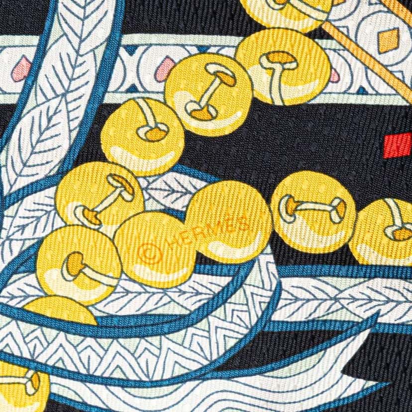 Hermès Dame De Coeur Nano Losange Silk Scarf Black Silk Very good condition - Inside View