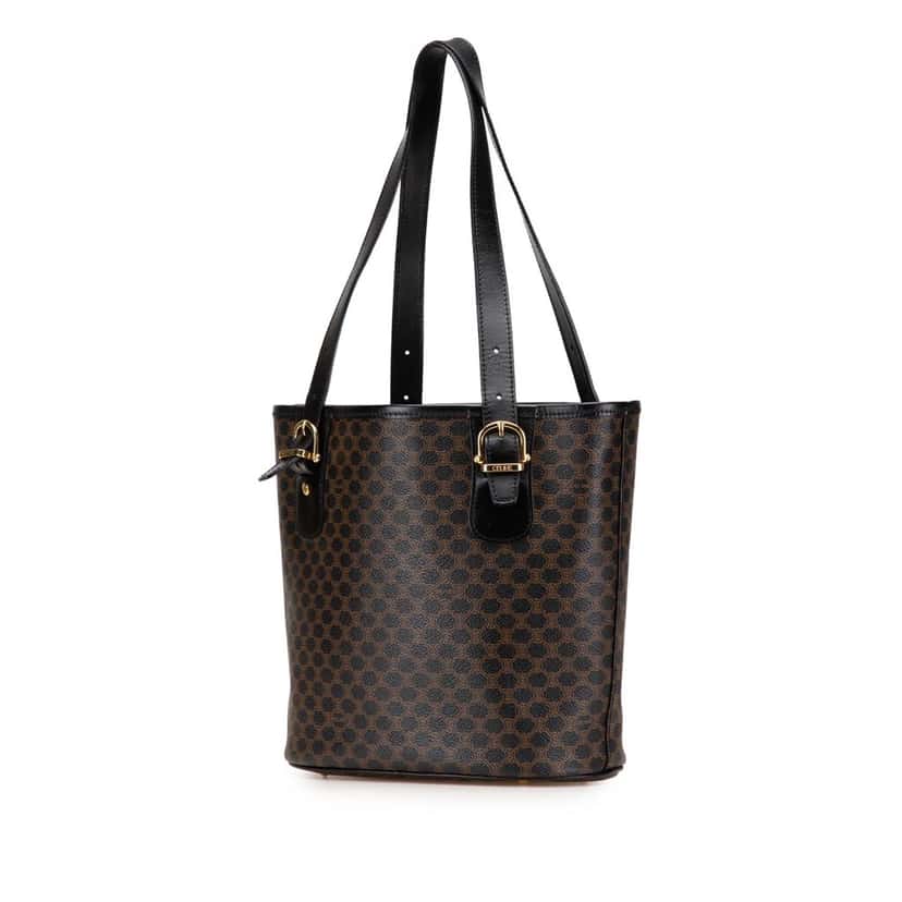 Celine Macadam Coated Canvas Tote Black Canvas Good condition - Back View